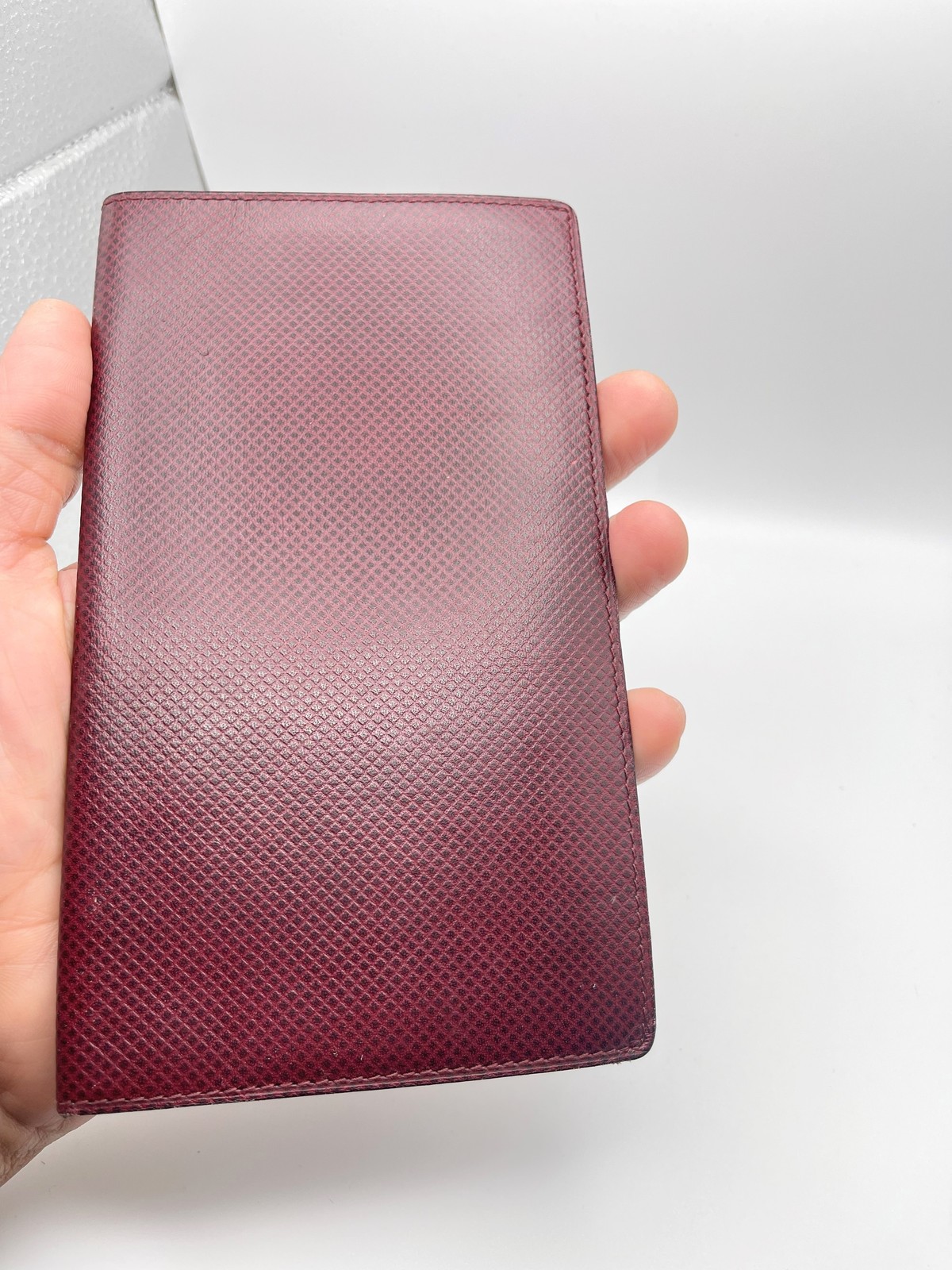 Vintage Bottega Veneta Leather Address Book Made in Italy Organizer Burgundy Red