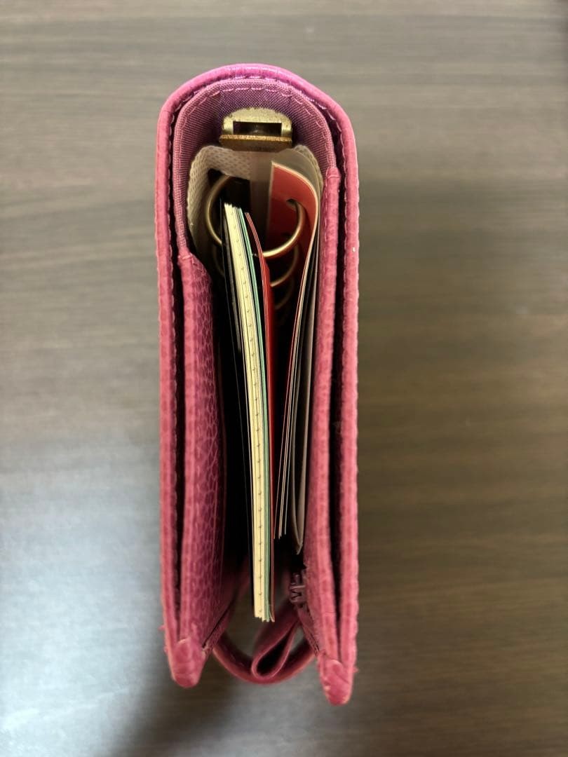 Filofax A6 Light Pink Leather Planner Organiser 6 Ring Zipper Pocket
