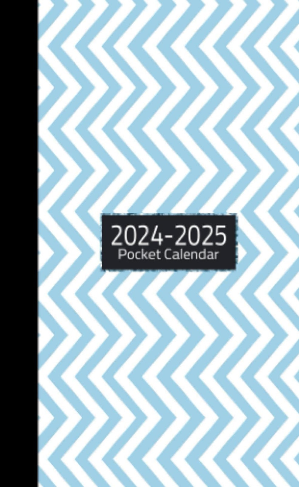 pocket calendar 2024-2025 for purse: 2 Year Small Size – Blue Wave Line Cover