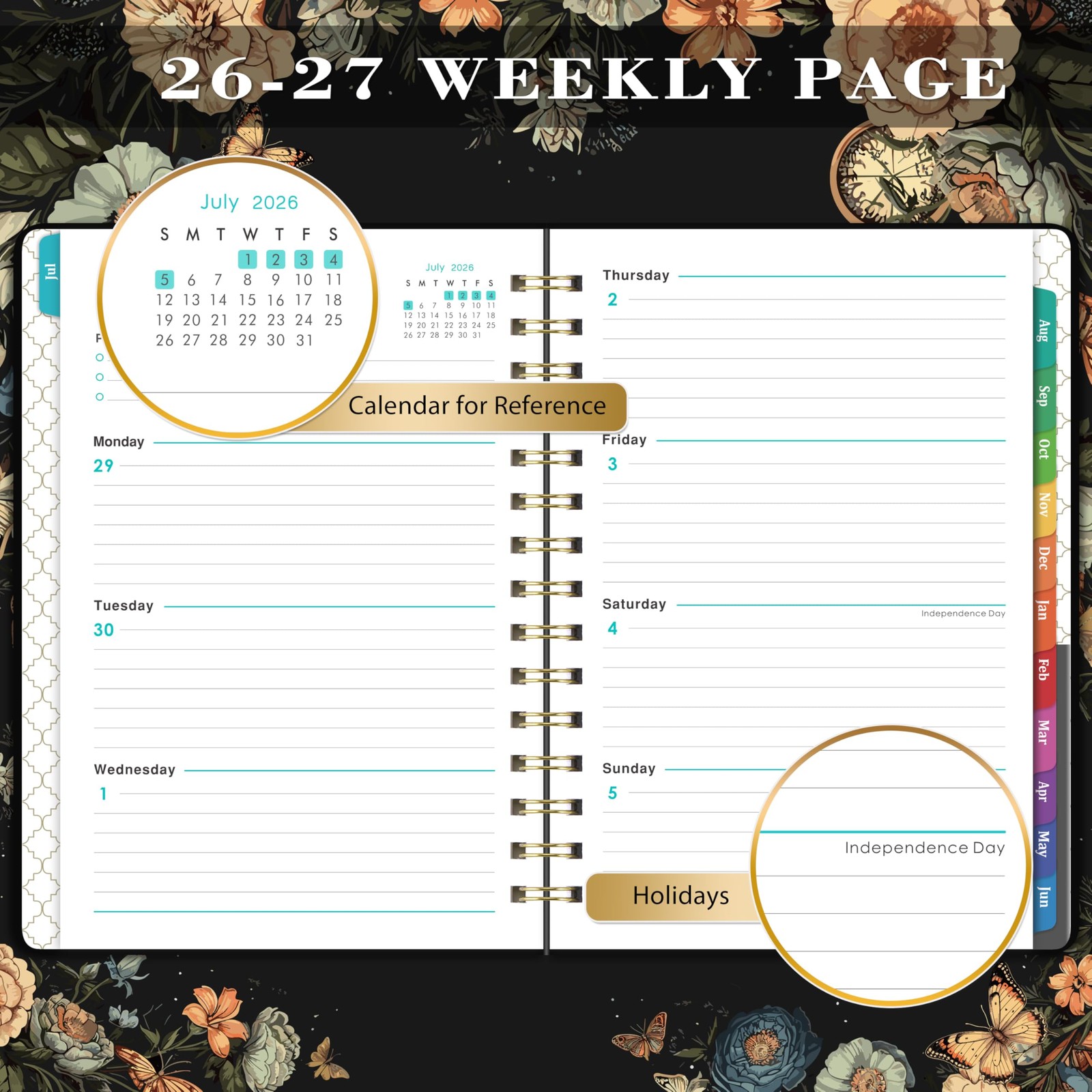 2026-2027 Planner – Academic 2026-2027, July 2026 6.4″ x 8.5″, Black