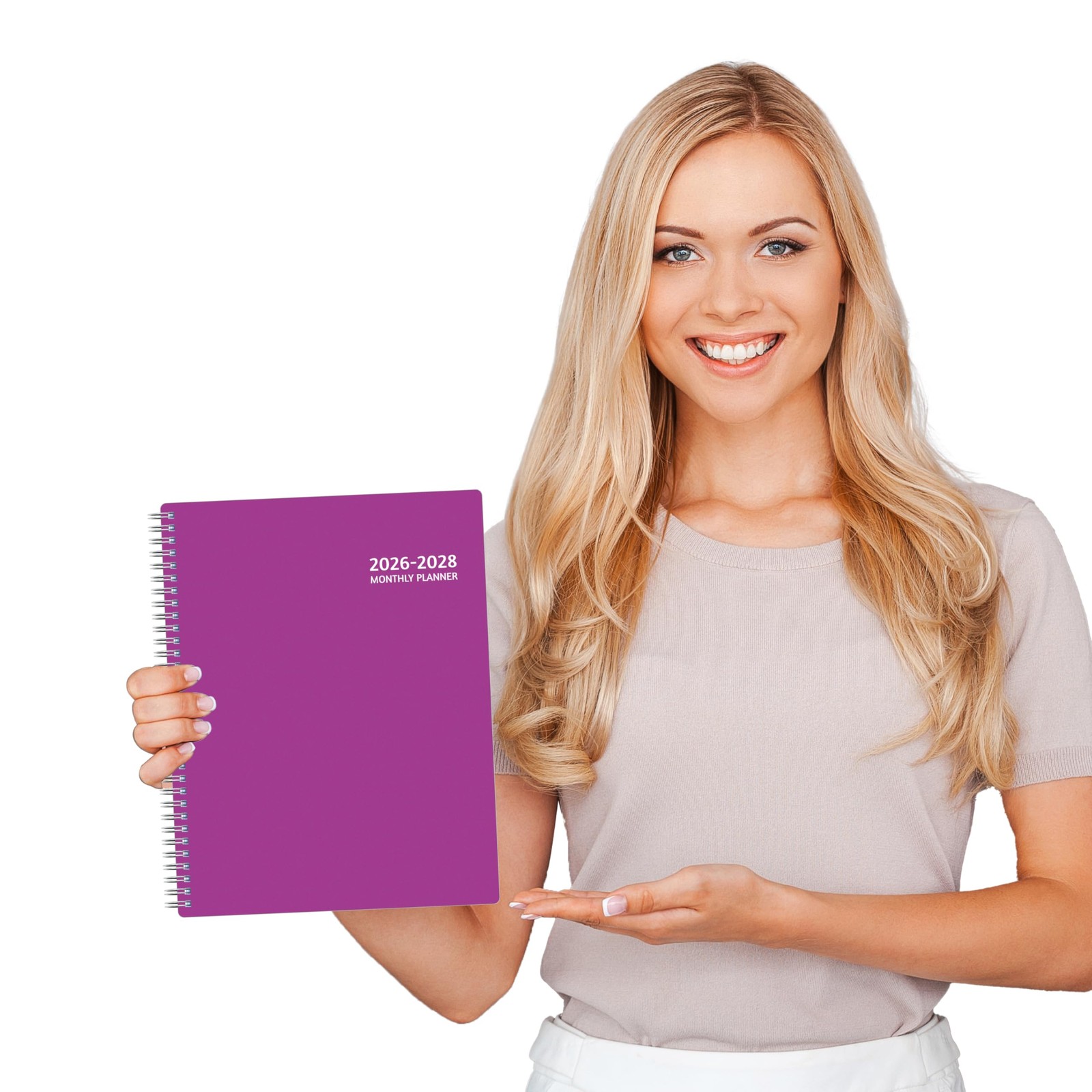 Monthly Planner 2026-2028, 36 Months Calendar Letter, Purple