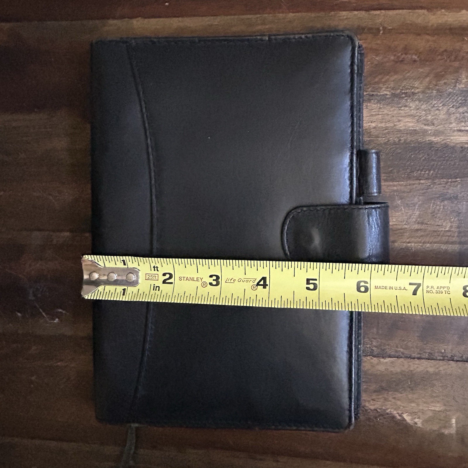 Wilsons Leather Black Planner Organizer Cover Leather Bookmark Pen Loop Vintage