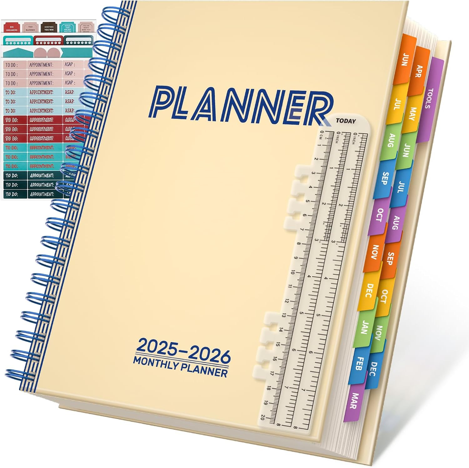 Planner 2025-2026，Large 19 Months Daily Monthly Yearly Academic Calendar Jun….