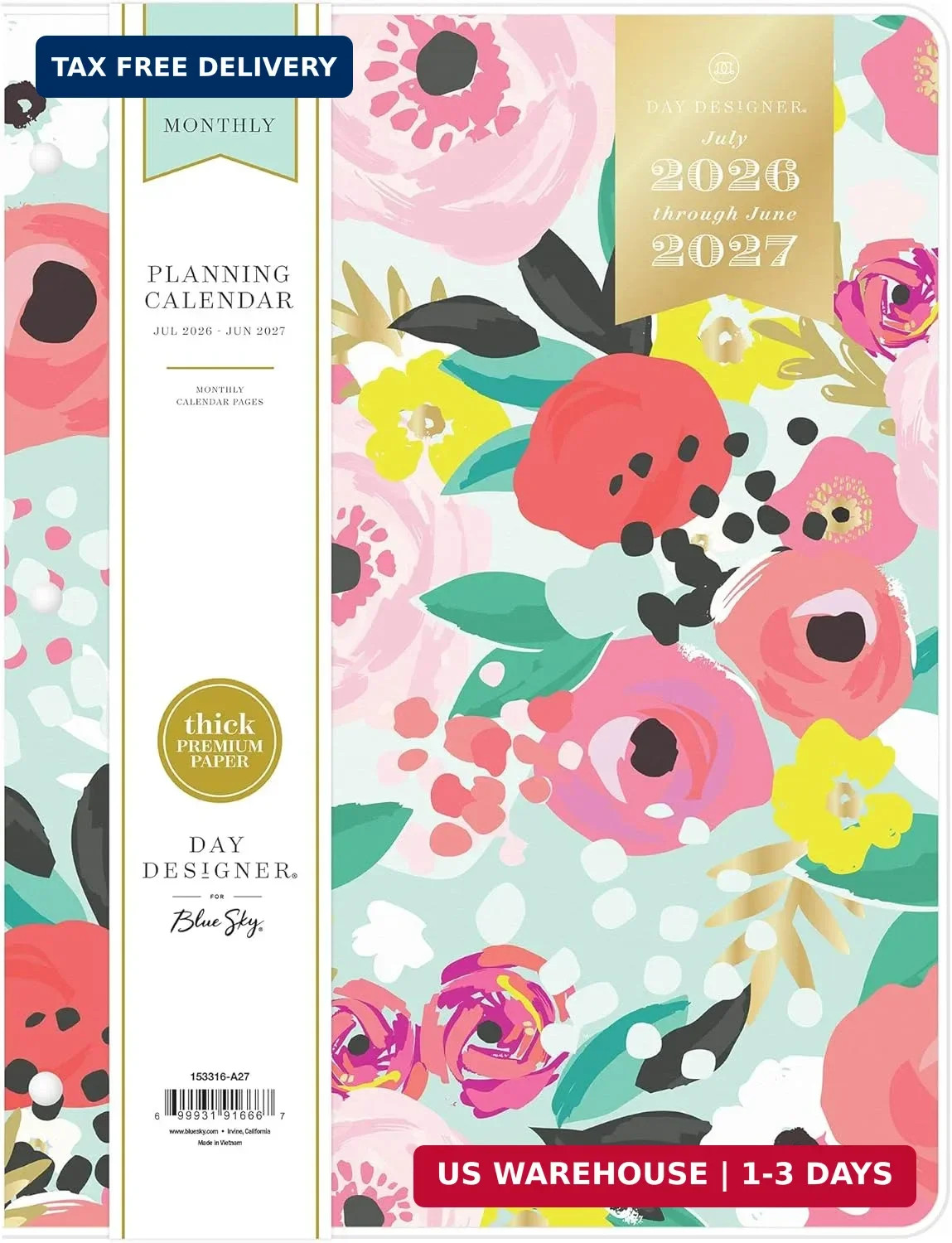 Blue Sky Day Designer 2026-2027 Monthly Academic Year Planner Calendar, July 202