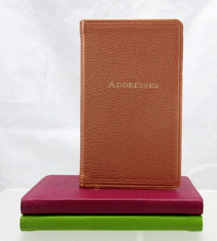 Address Book Pocket Size 3×5″ Soft Leather Cover Graphic Image List$40 Rose Gold