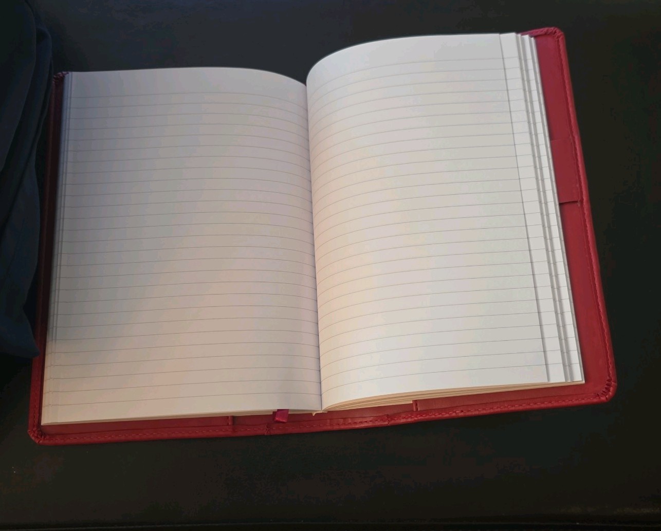 Faux Red Lined Journal Notebook, (Red), Medium 5.6 in X 8 in