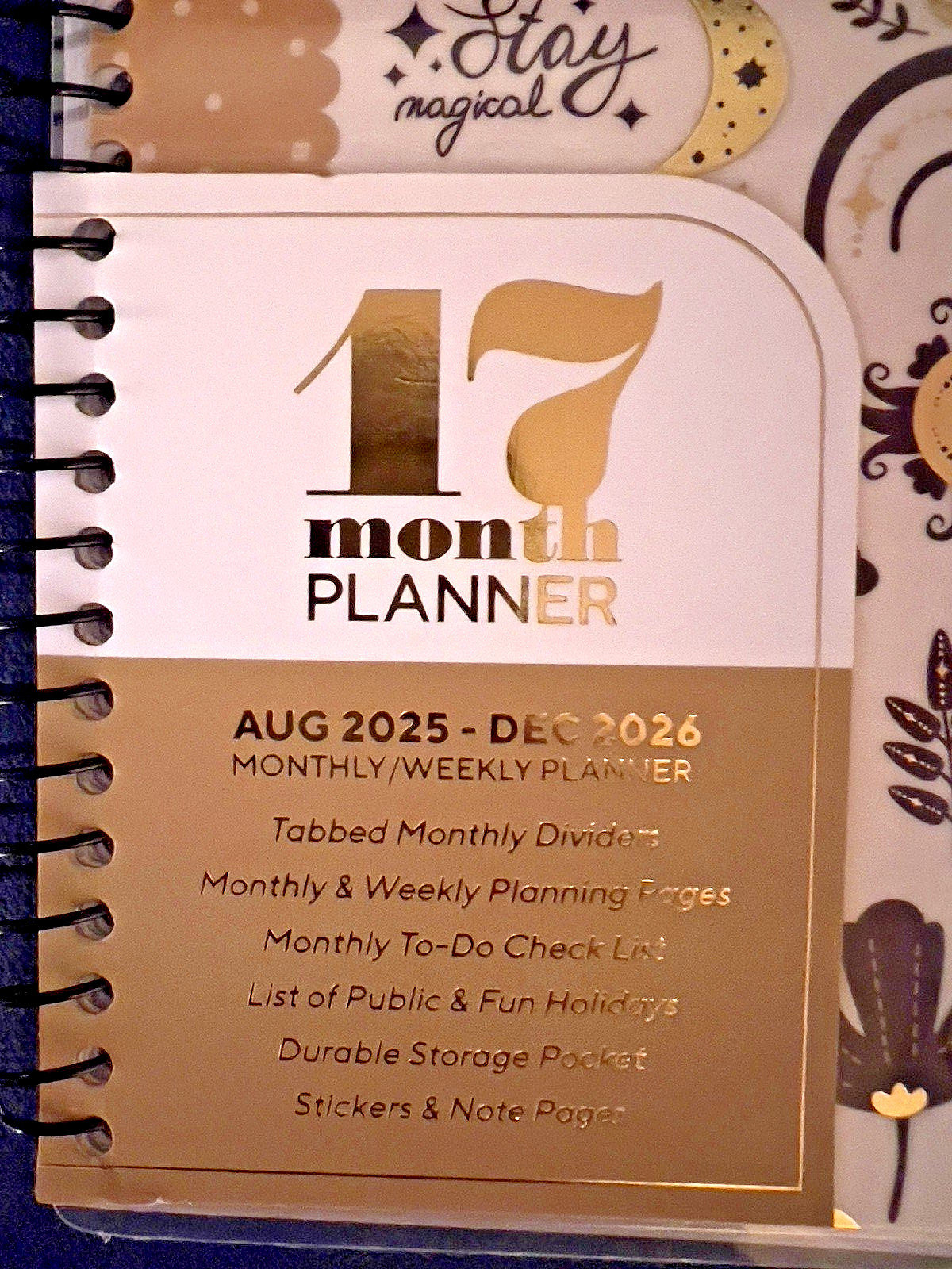 17 Month Planner SHINE BRIGHT Aug 2025 – Dec 2026 Weekly Planning Note Page Gift