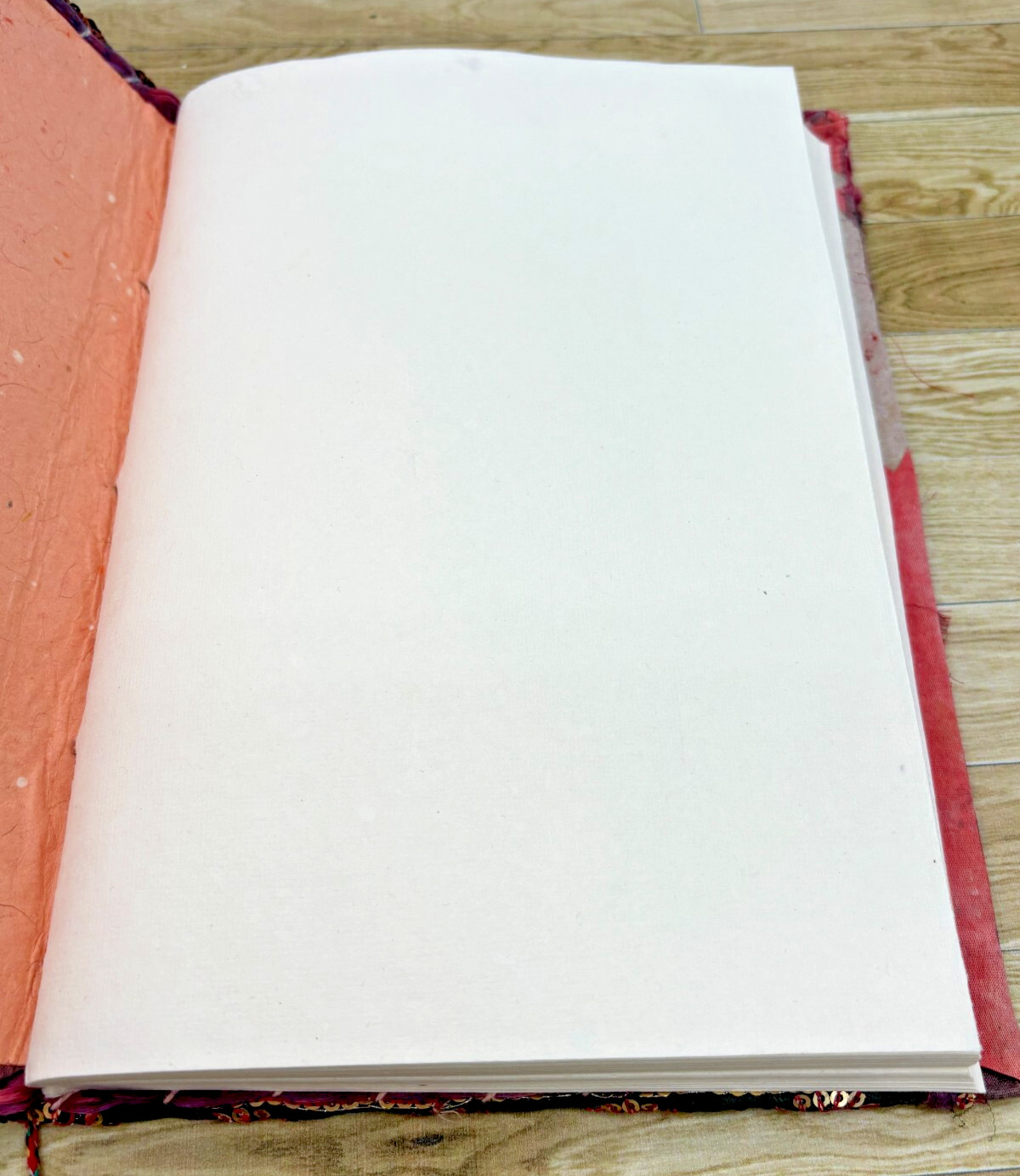 Hand Crafted Fabric Writing Drawing Notebook Diary Sequined and Shell Embellish