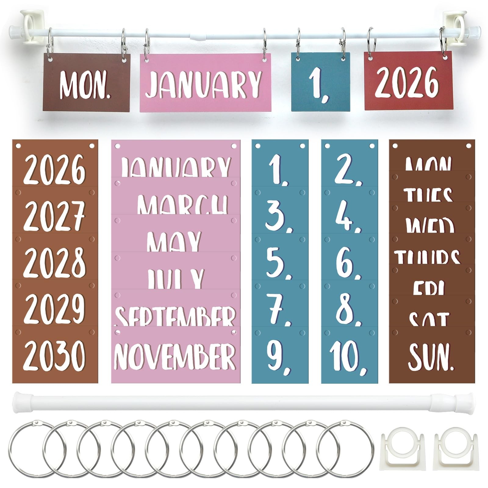 Bohe style calendar bulletin board set Bohemian style flipped calendar with