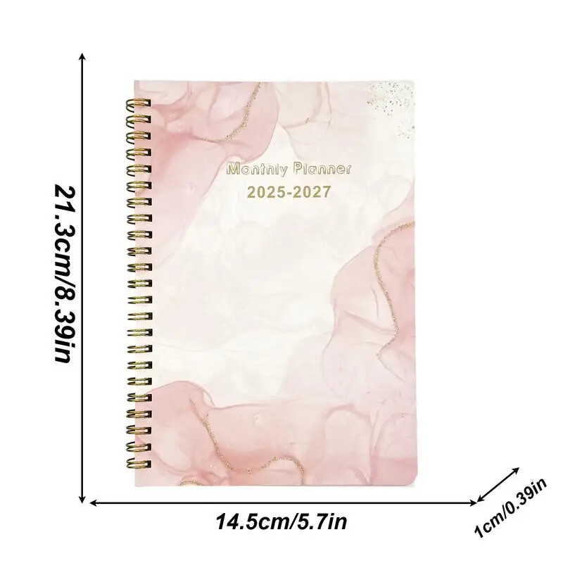 Yearly Planner 2025-2027 3 Year Monthly Planner Calendar Planner Daily Notebook