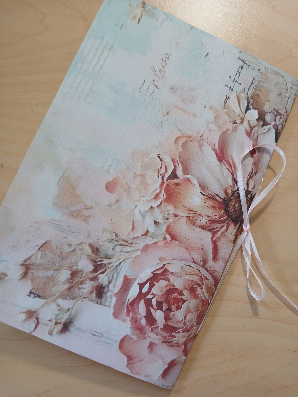Junk Journal Booklet “3D FLOWERS 2″ Lg 6″x9” 40pg Dimensional Florals In Pink
