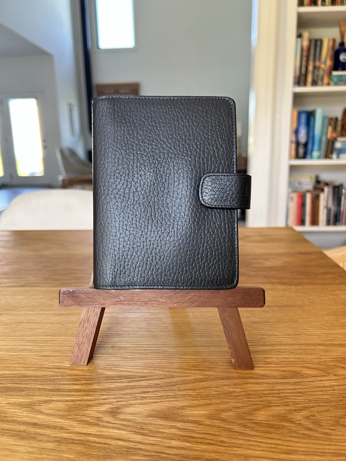 Vintage Black Leather Pocket Size 6-Ring Planner Agenda Made In England