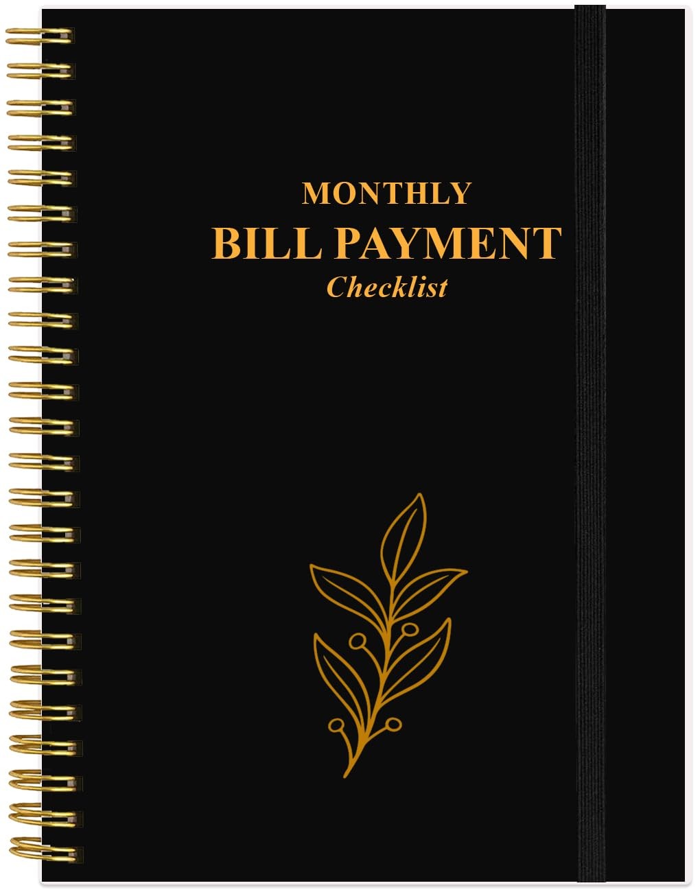 Monthly Bill Payment Checklist – Organizer & 5.8″ x 8.5″, Black