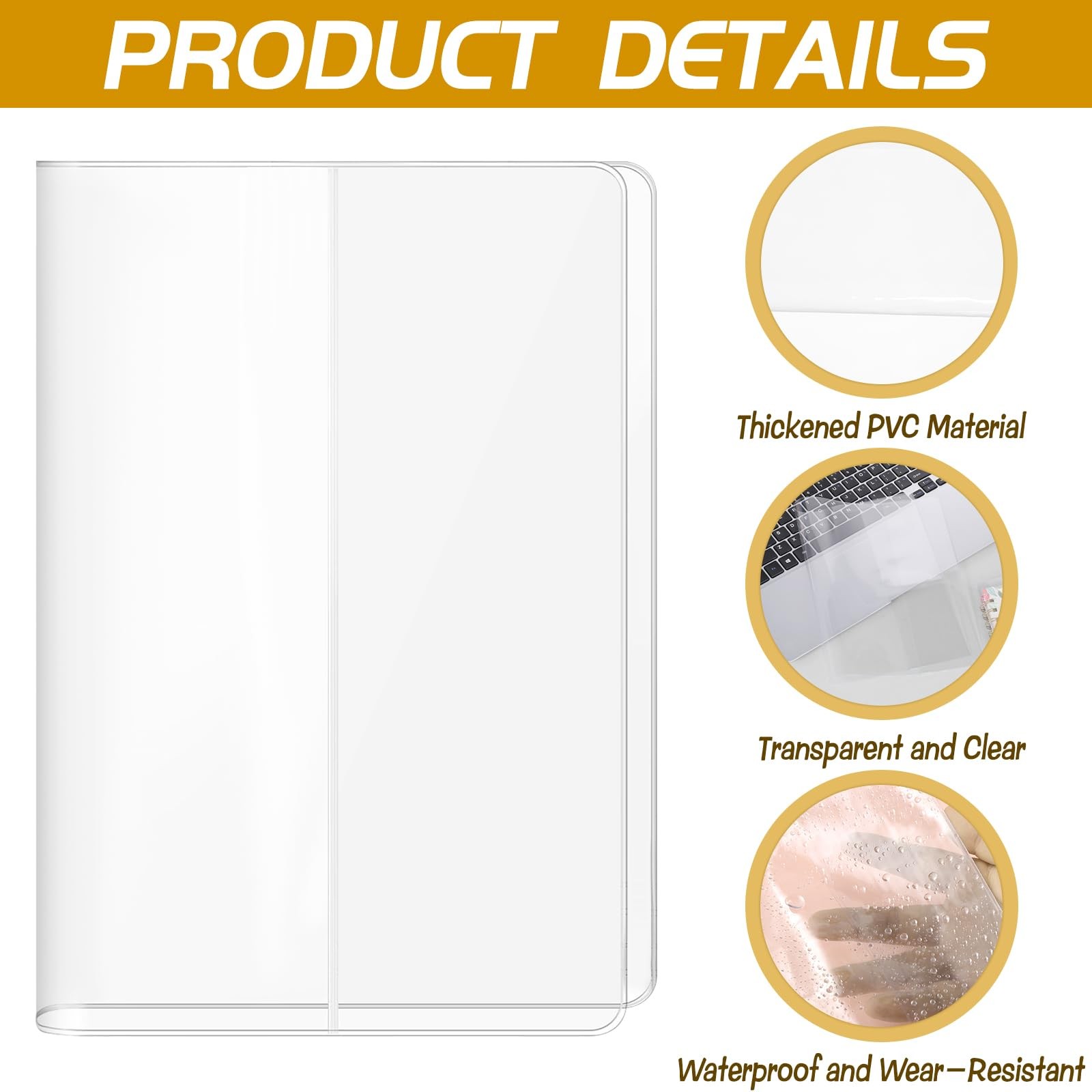 3 Pack A5 Jelly Cover – Clear Book Covers for Hardcover Protection,6.1
