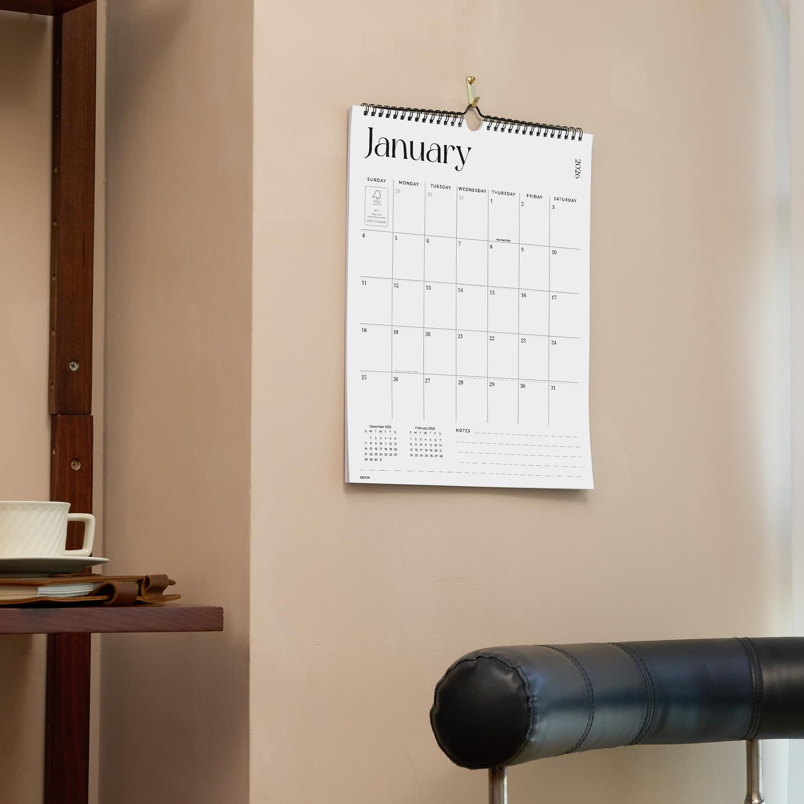 Cabbrix Wall Calendar 2026, 18 Months 15″ x 12″, Simplified
