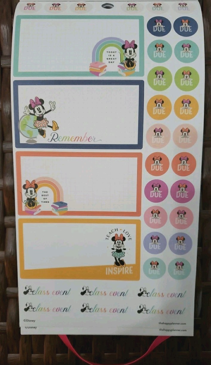 Happy Planner Disney All Smiles Minnie Mouse Teacher VALUE PACK STICKERS 767 Pcs