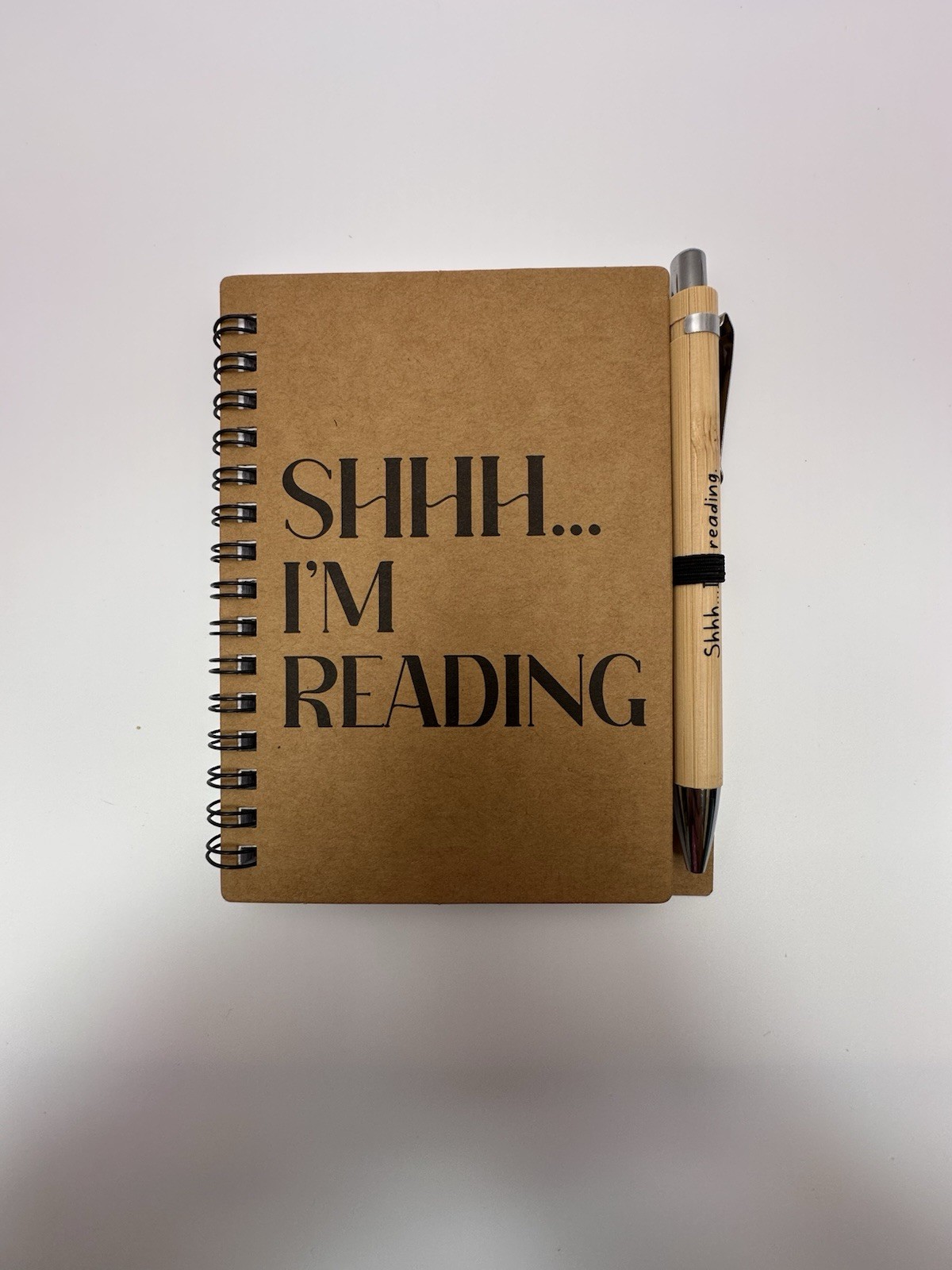“SHHH… I’M READING” Spiral Bound Journal Set w/ Pens, Pad & Stickers blue set