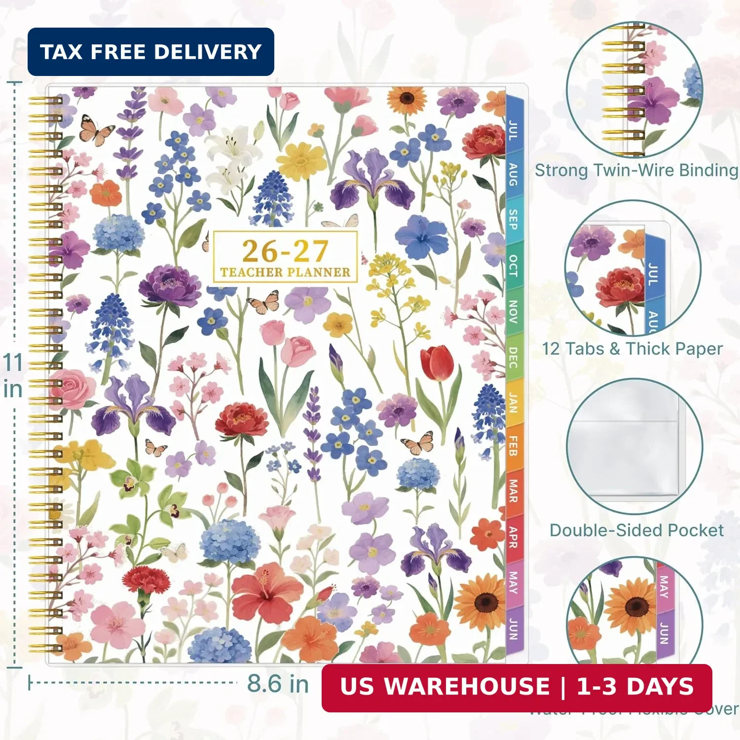 Teacher Planner 2026-2027, Teacher Planner for Academic Year, July 2026 – June 2