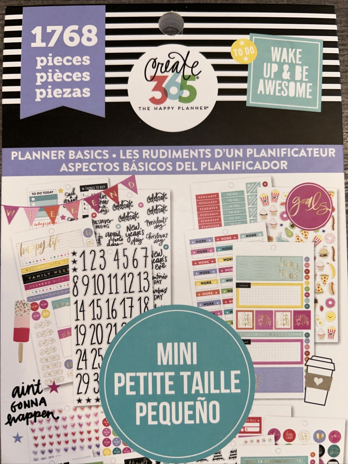 MAMBI The Happy Planner Planner Basics Mini Sticker Book 1768 Pieces Value Pack