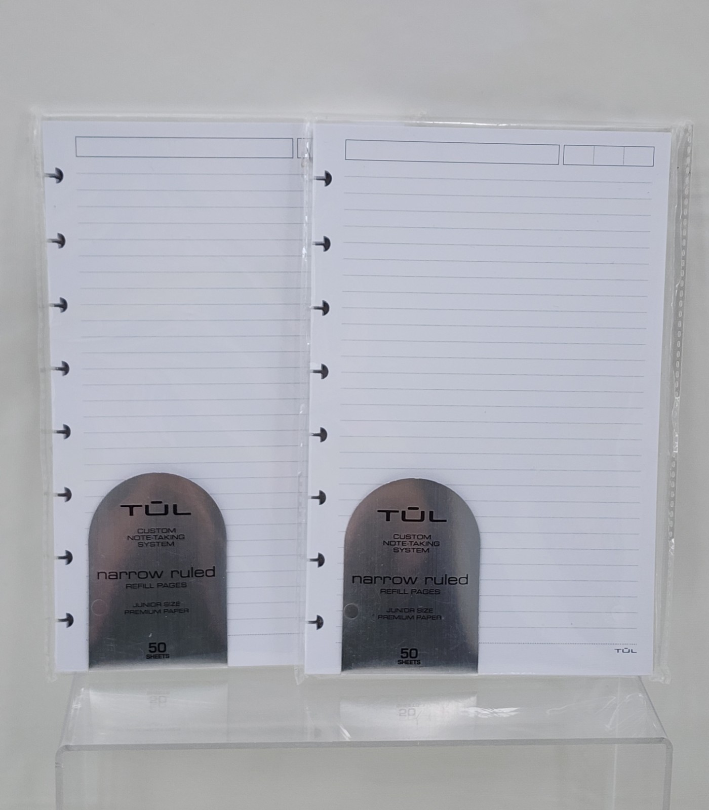 TUL Custom Note Taking Refill Pages Junior Size Narrow Rule 2 Packs of 50 Sheets