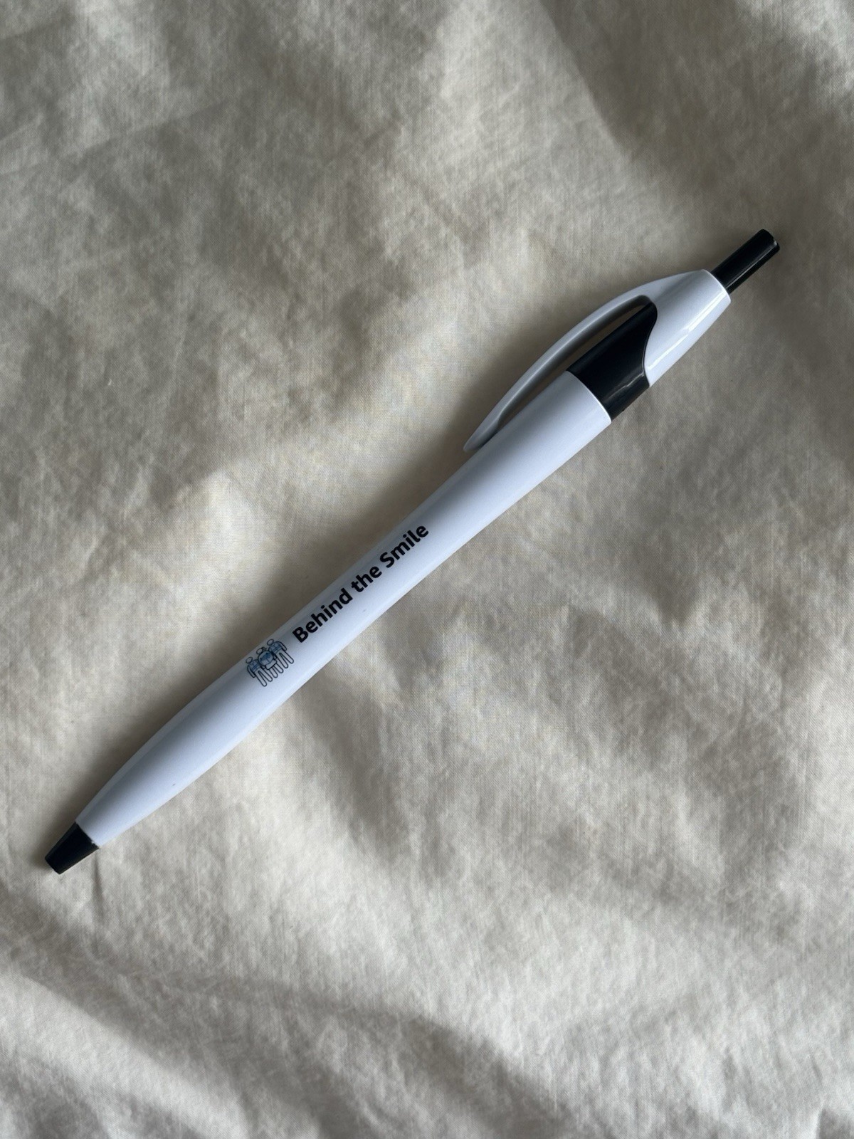 Behind The Smile Black Lined Journal Notebook Elastic Closure and Pen Set