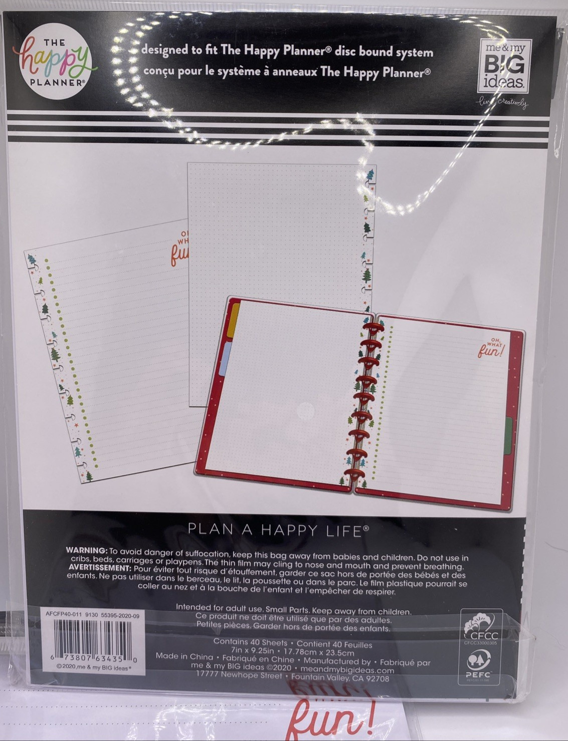 Happy Planner HOLIDAY Classic Filler Paper Dotted Lined 40 Sheets Lot of 2