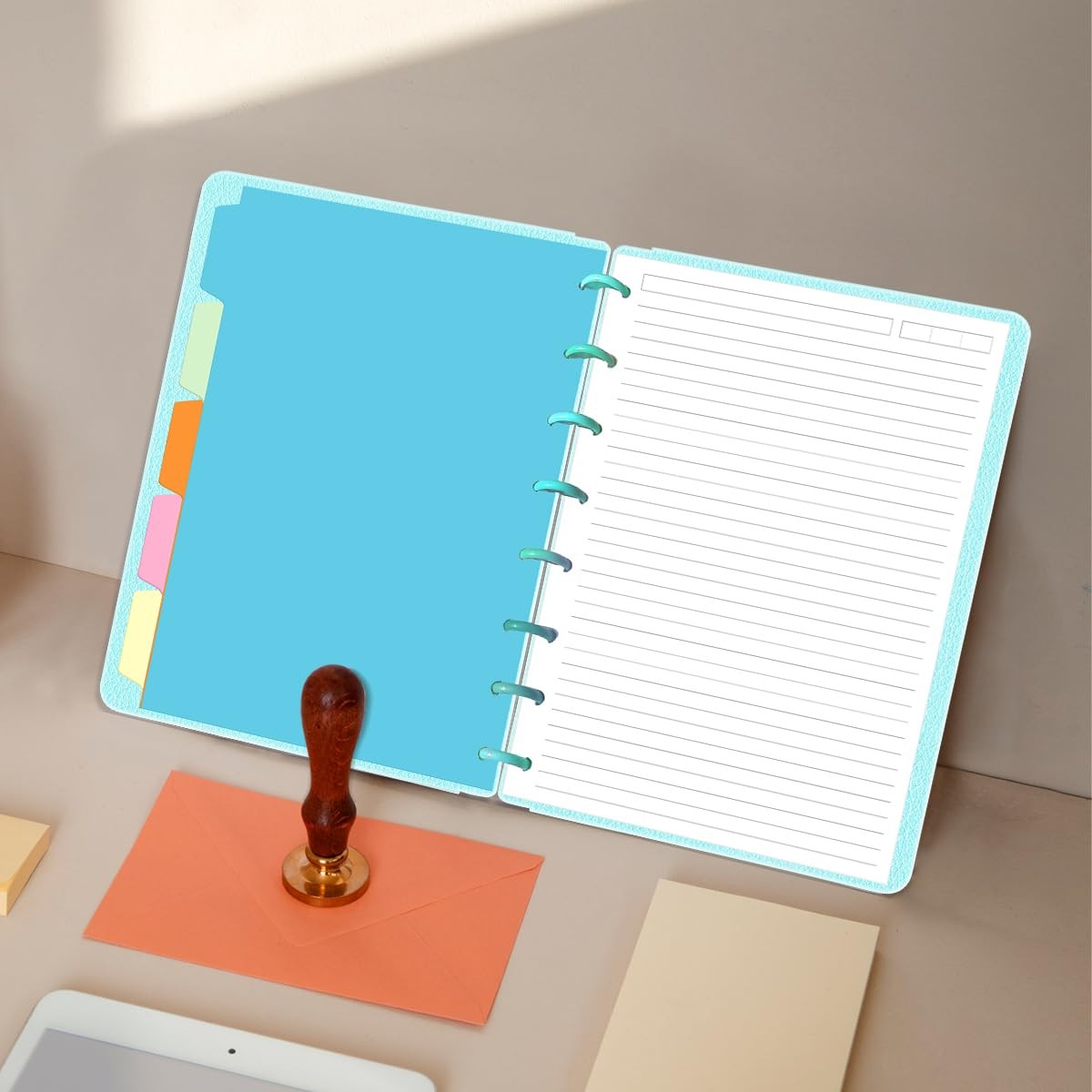 Junior Size Lined Paper Refills 100 Sheets 8-Disc 5 Dividers 5.8×8.5 Inch