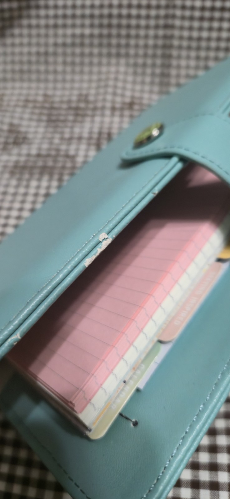 Webster’s Pages Personal Size Planner 6 Ring Binder Organizer. Turquoise. *flaw*