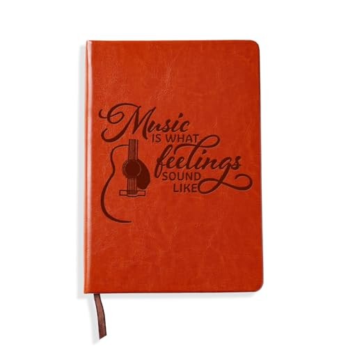LBWCER Music is What Feelings Sound Like Leather Journal Notebook