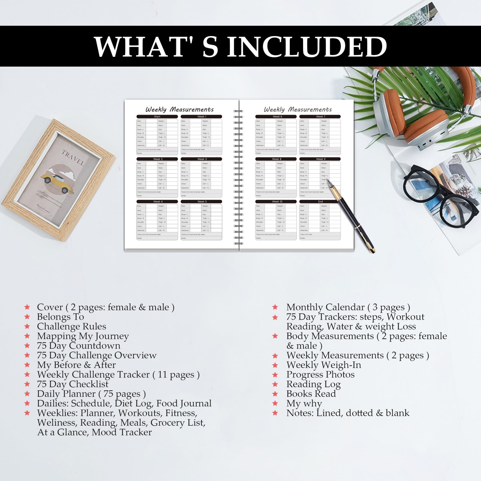 75 Day Hard Challenge Journal for Men or Women with PVC Cover – 75 Hard Challeng