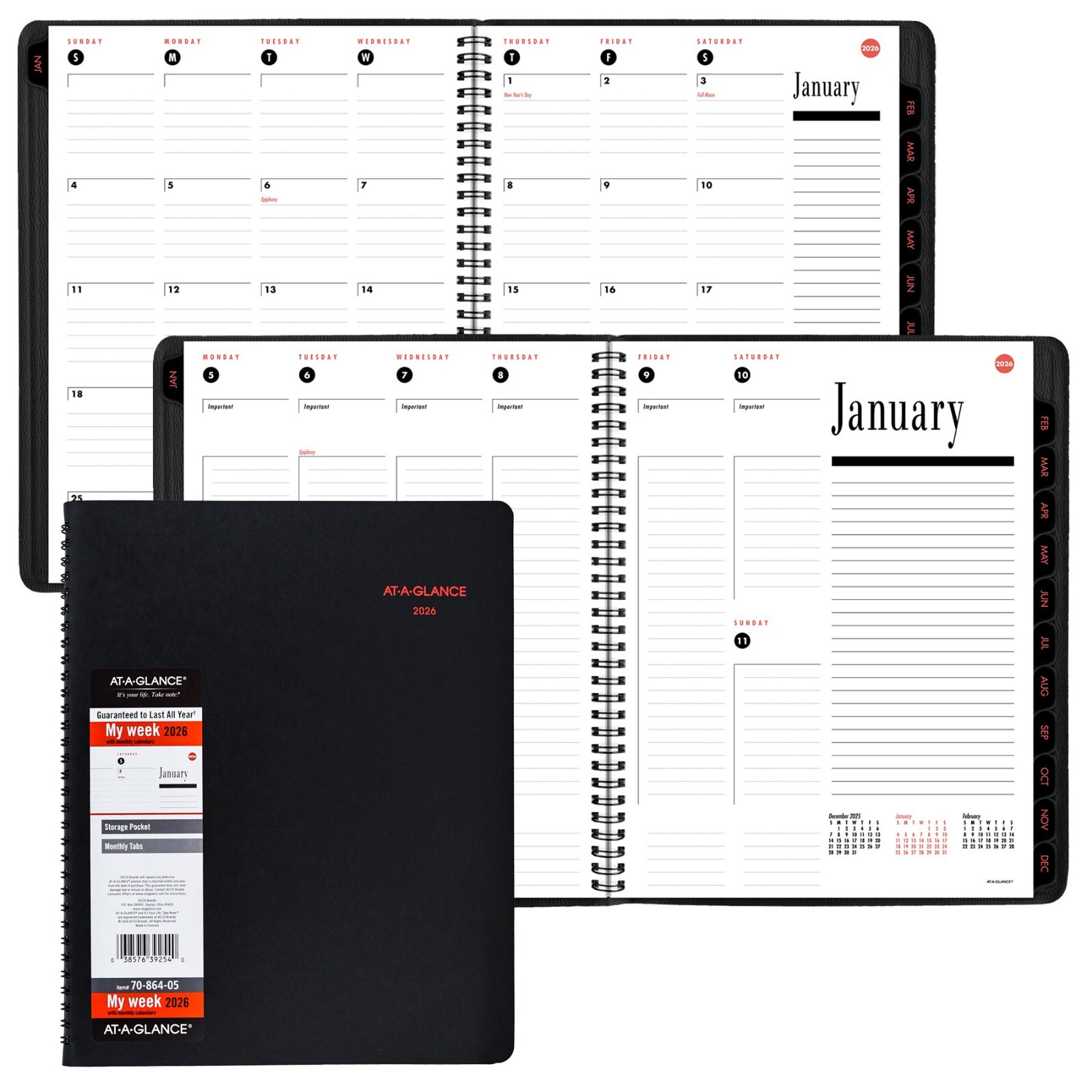 2026 At-A-Glance 70-864-05 Weekly Monthly Appointment Book, 8-1/2 x 11″