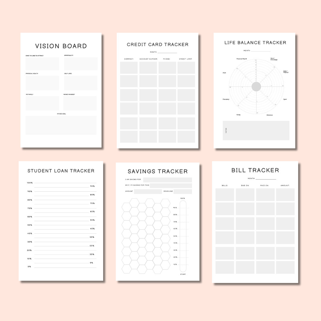 ULTIMATE LIFE TRACKER BUNDLE – 30+ Printable Planner Pages Digital Download