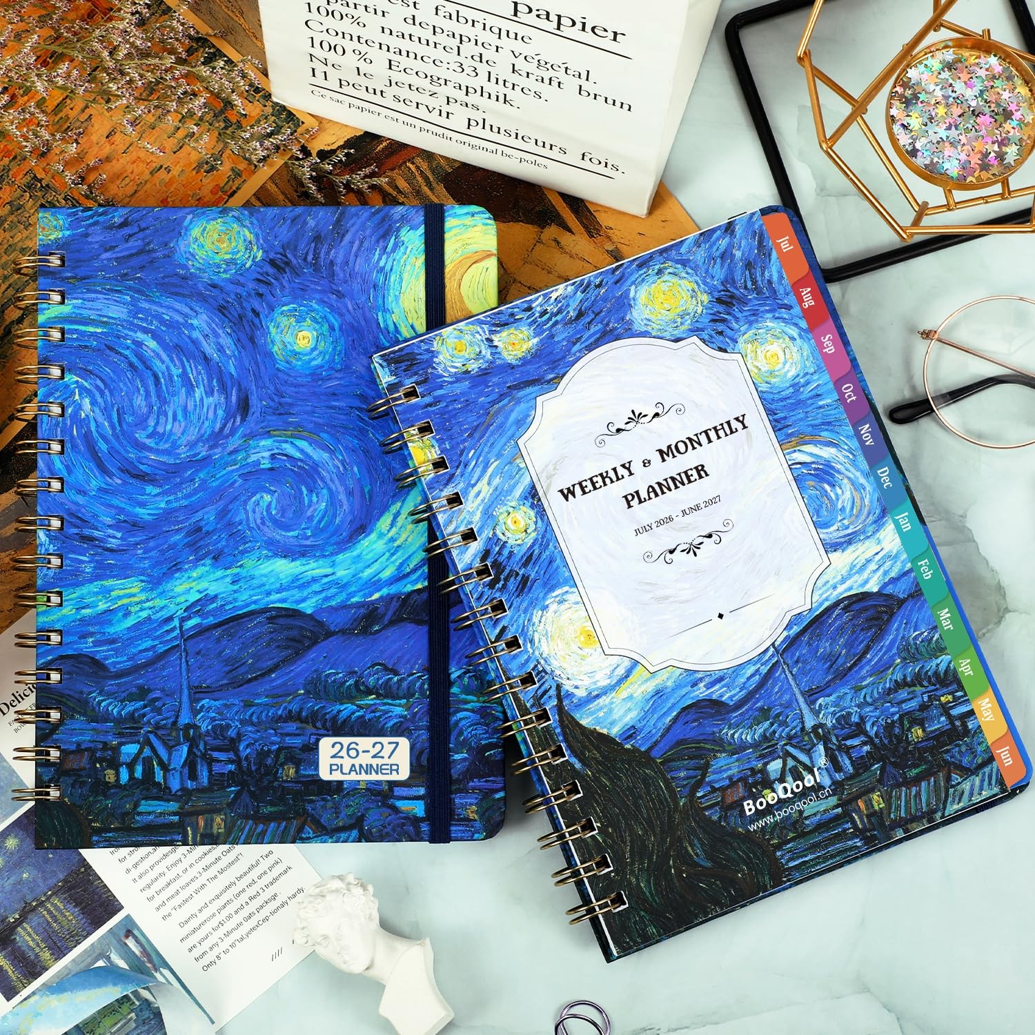 2026-2027 Planner – Jul.2026 – Jun.2027, Weekly ＆ A5, Blue with Starry Night
