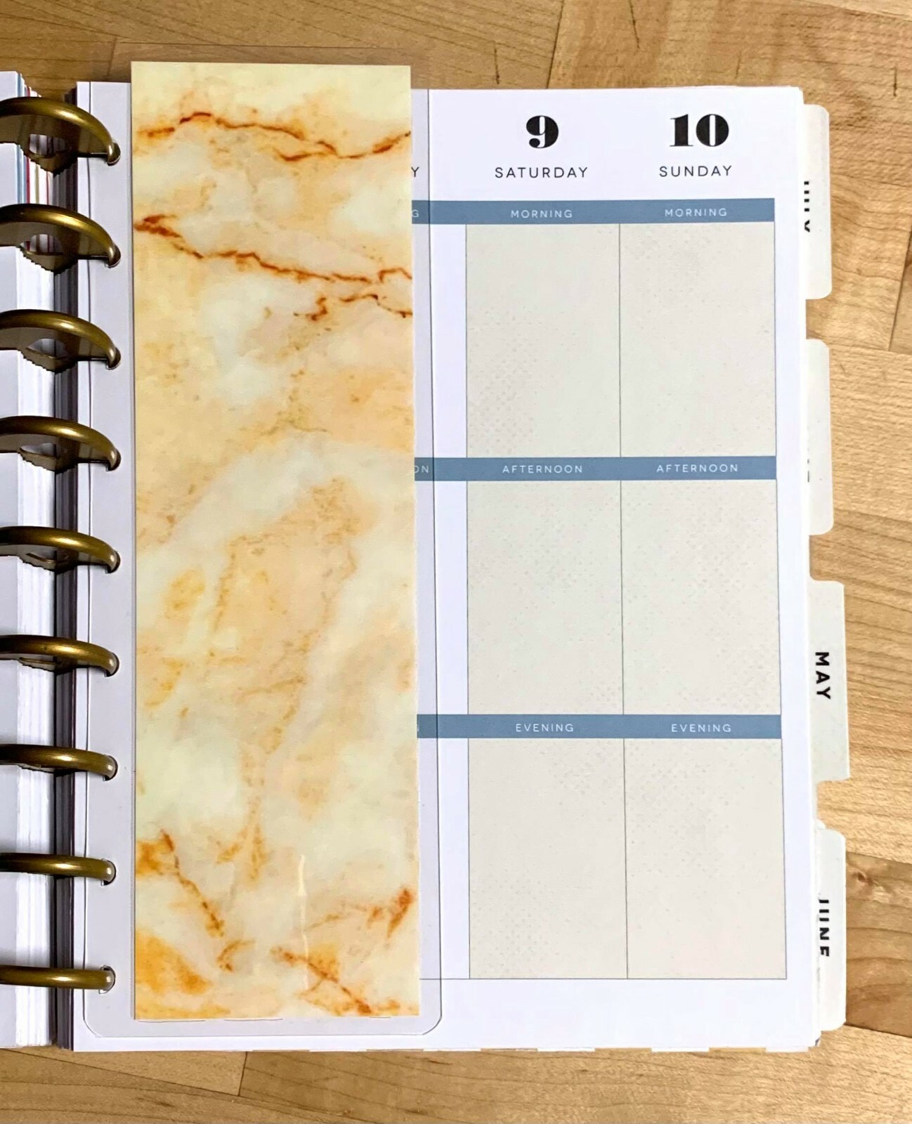 Yellow Marble Short Dashboard Bookmark for use with Happy Planner