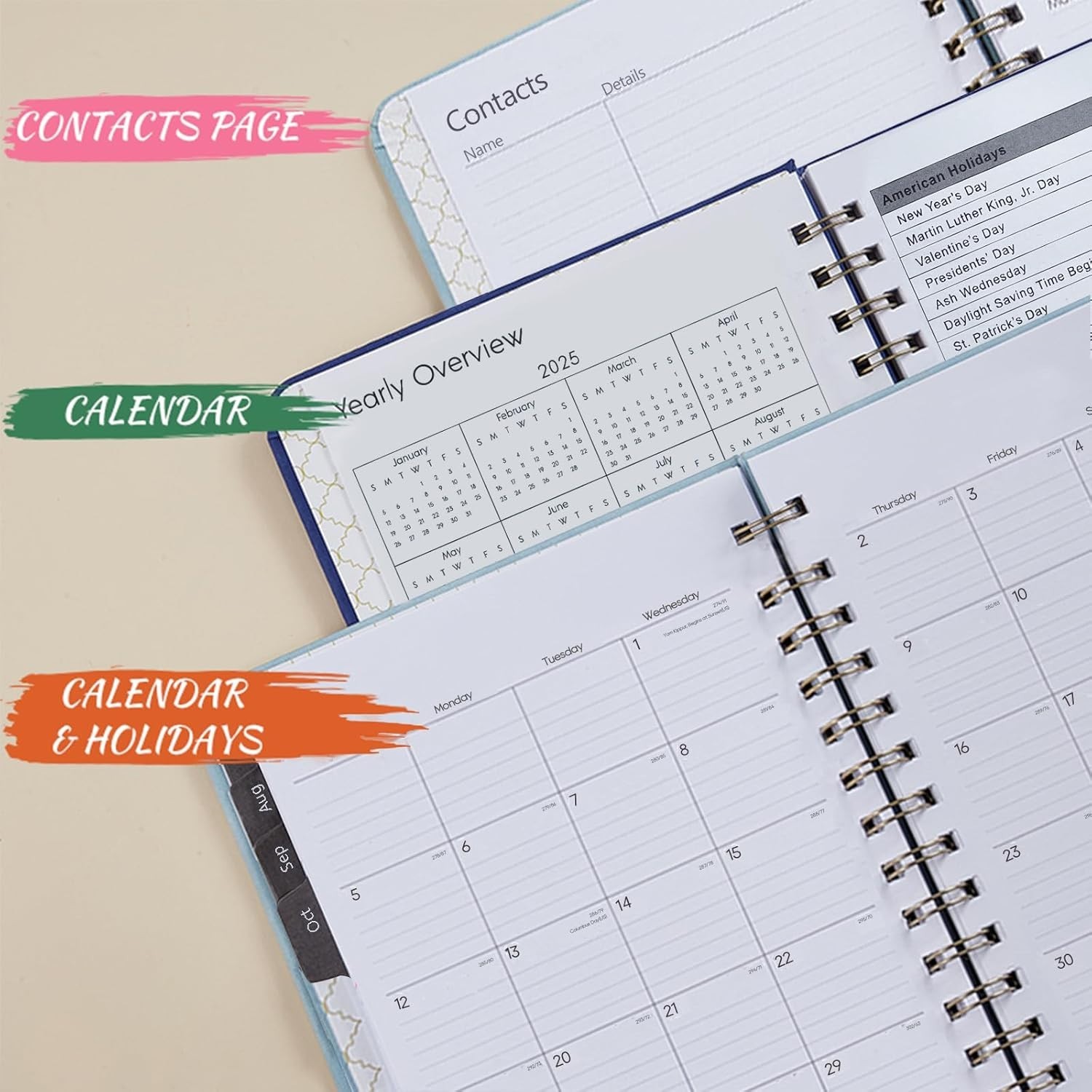 Academic Planner 2025-2026 Purple Faux Leather Weekly Monthly 6.4×8.5