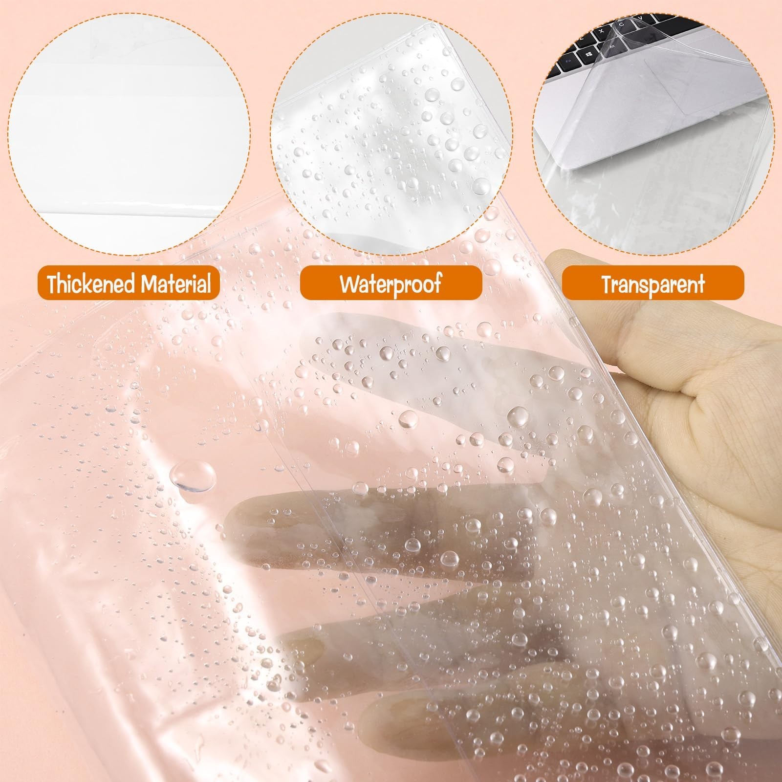 4 Pack A5 Transparent Waterproof Planner Covers, Clear Jelly Notebook Sleeves fo
