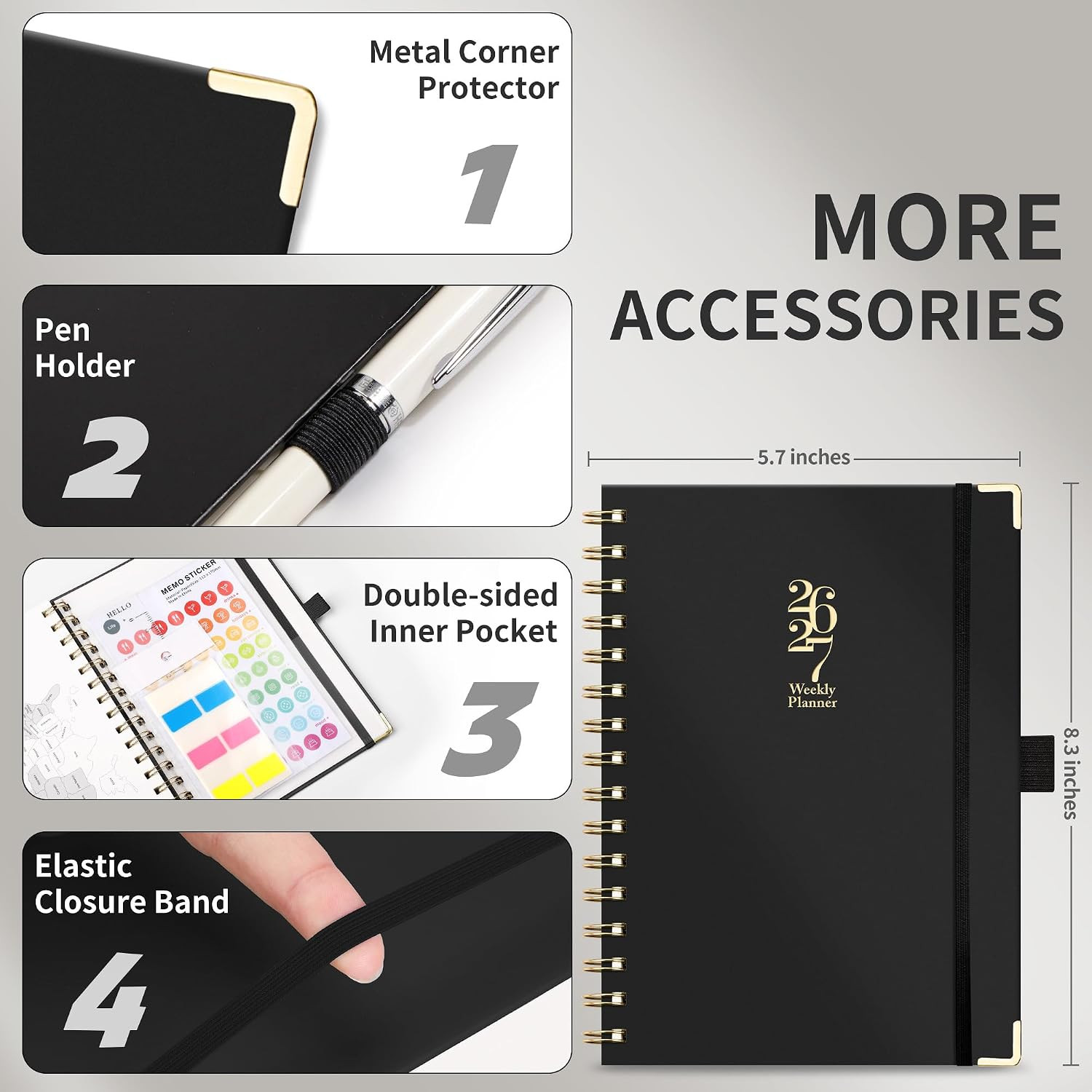 Academic Planner 2026-2027, Weekly and Monthly, A5 Size (5.7″ X 8.3″), July 2026