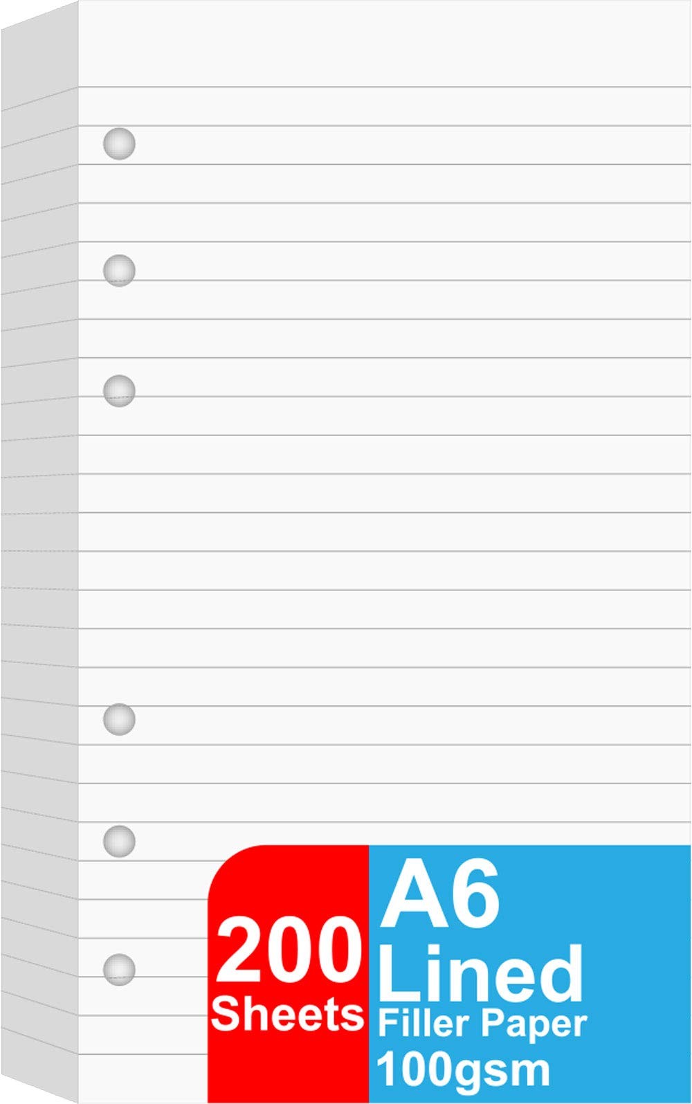 (2 Pack) A6 Lined Refill Paper, 200 Sheets/400 Pages Loose Leaf Paper for Fil…