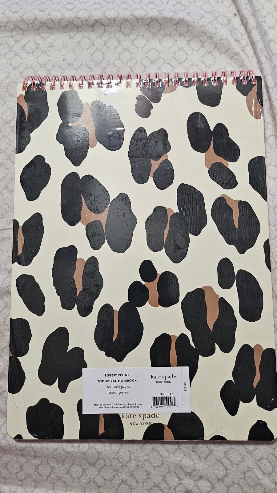 Brand New Kate Spade:Forest Feline Top Spiral Notebook