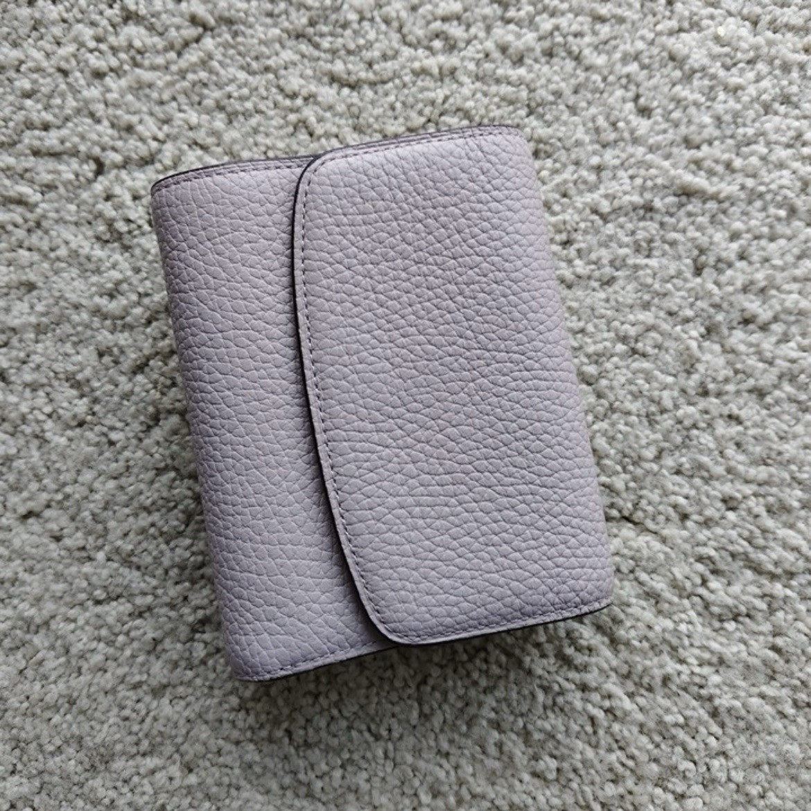 Brelio M5 Micro 5-Ring Leather Pocket Planner – Pastel Lavender / Cream w.box