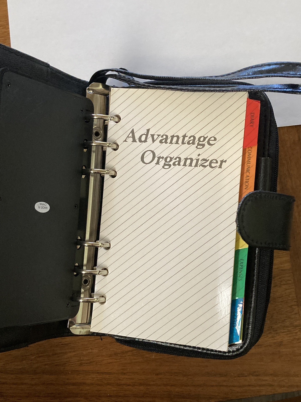 Vintage 90s Day Planner Organizer Y2K Binder Black Faux Leather Six Rings 5×7