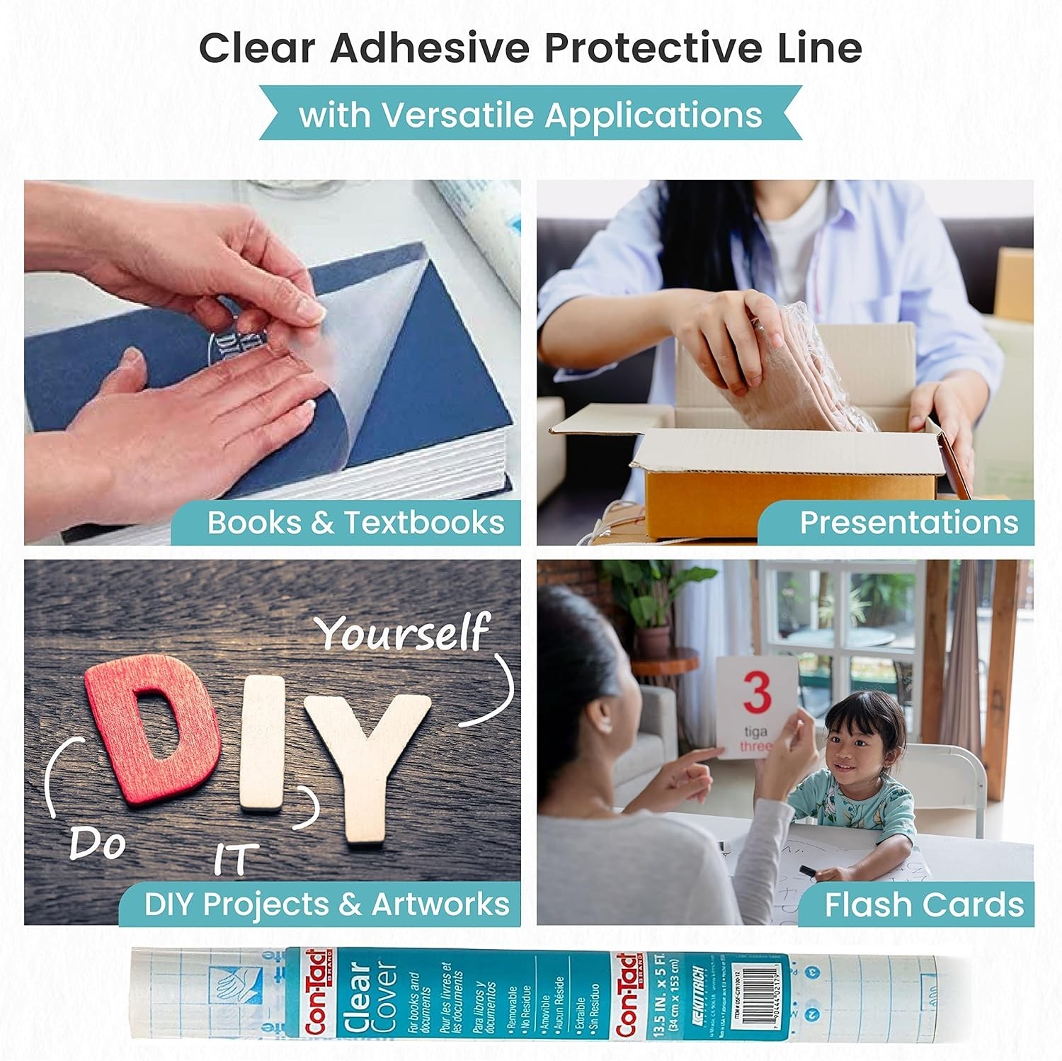 Brand Clear Adhesive Protective Liner, Protect Books and Documents, Easy to A…