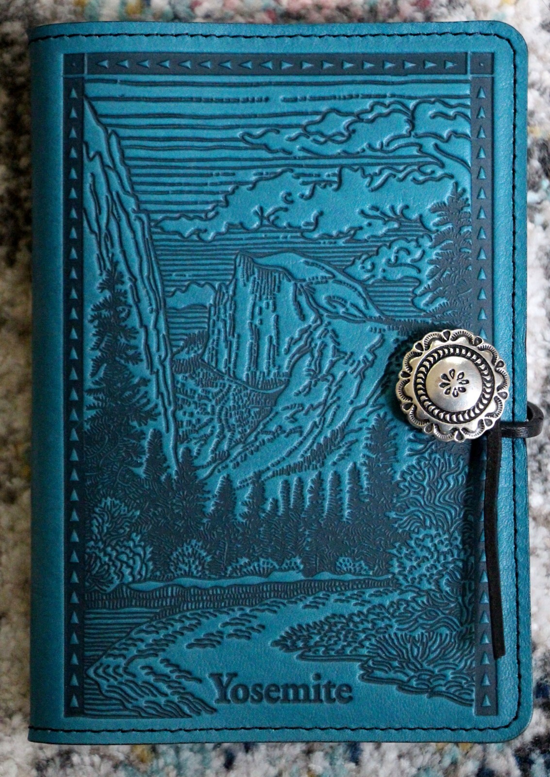Oberon Design Leather Small Journal Cover – YOSEMITE HALF DOME in BLUE