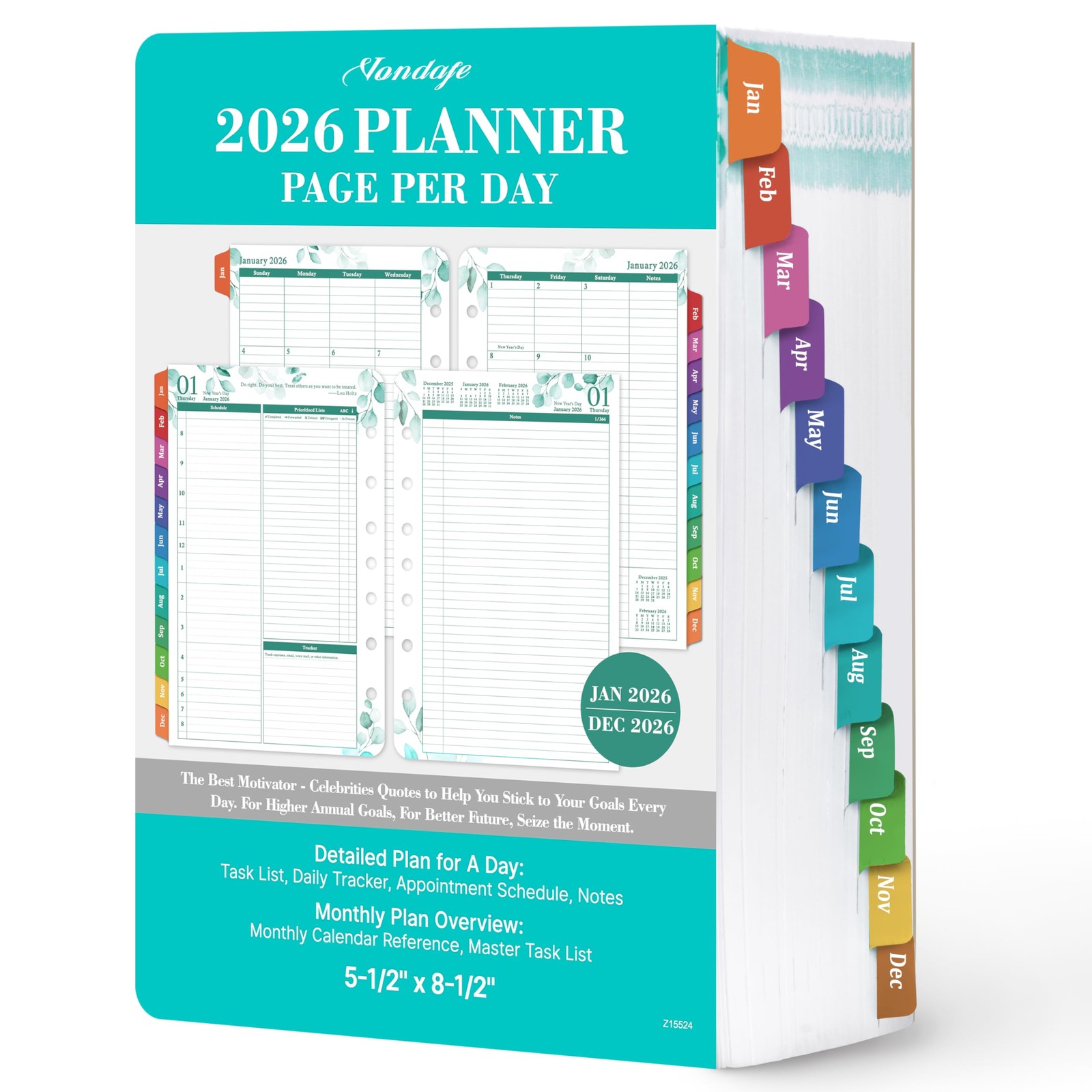 2026 Planner Refills – JAN 2026 – DEC 2026 Planner Refills, Two Pages Per Day…