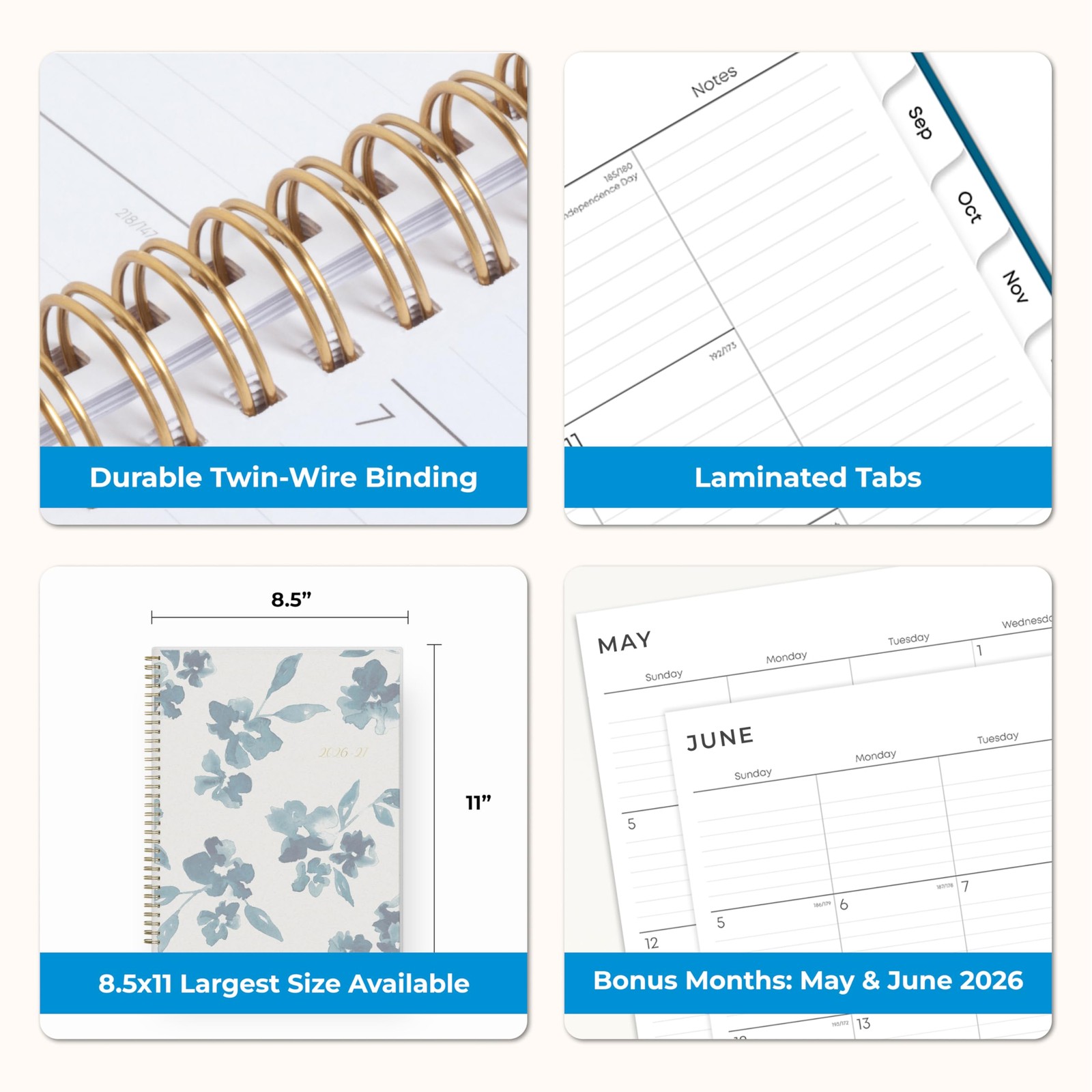 2026-2027 Weekly and Monthly Academic Year Planner Calendar, July 2026 – June…