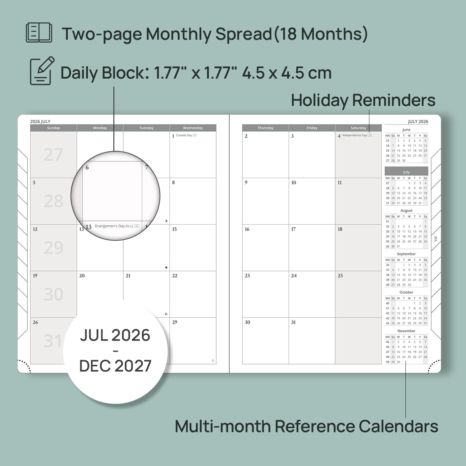 Monthly Planner 20262027 Large 8.5″ x 10.5″ Soft Cover, 18Month Calendar Book…