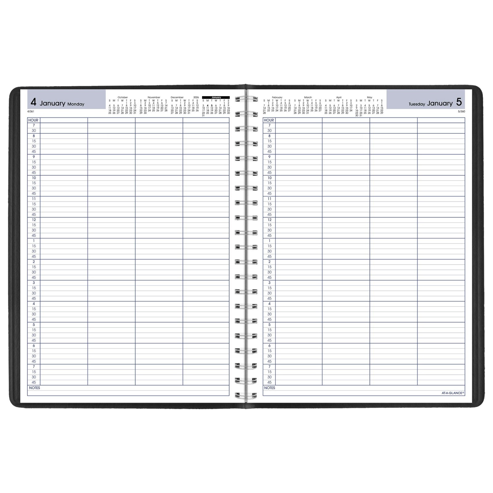 2026 At-A-Glance DayMinder G560-00, 4-Person Daily Appointment Book, 8 x 11″