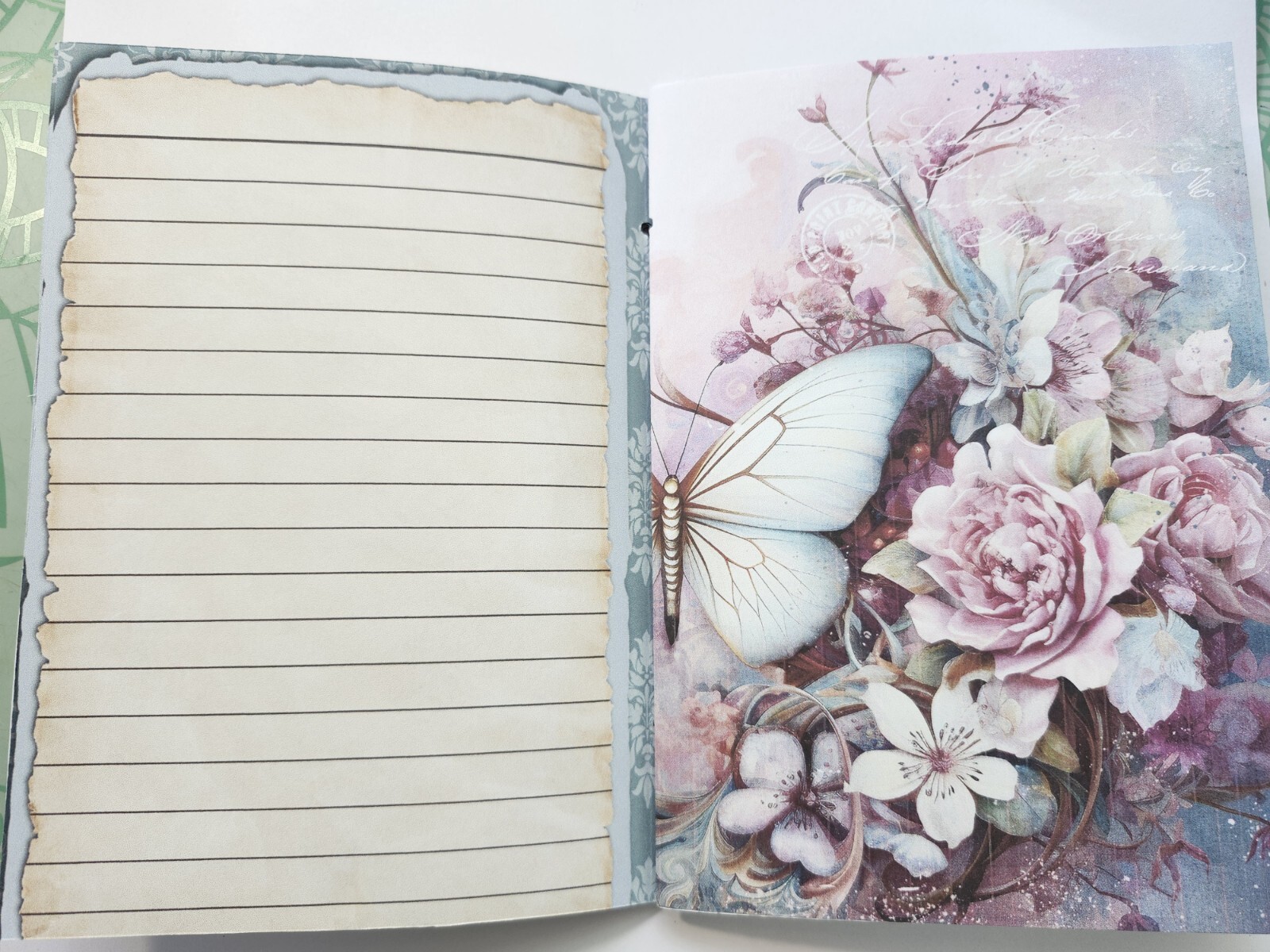 Junk Journal Booklet “BEAUTIFUL BUTTERFLIES” HANDMADE Cards, Pockets, Ephemera