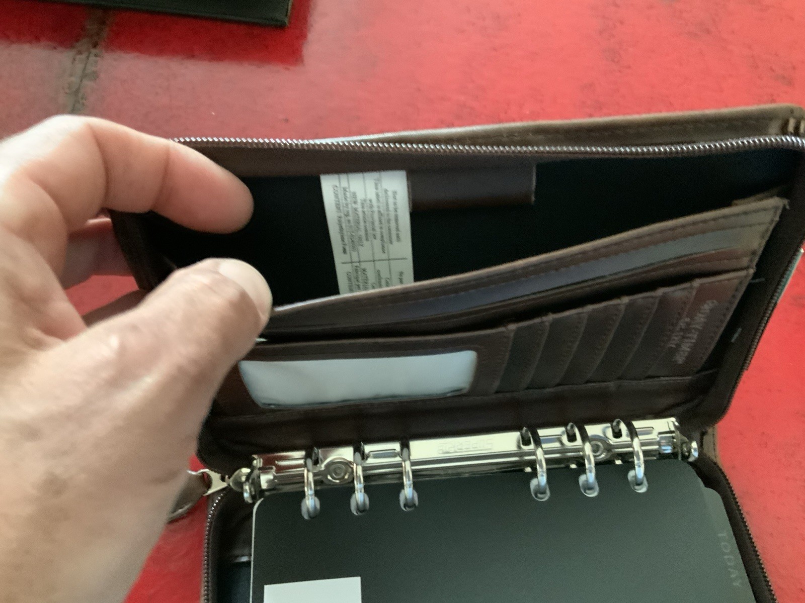 Day-Timer Wire-Bound Leather Organizer System Agenda Brown # 68444