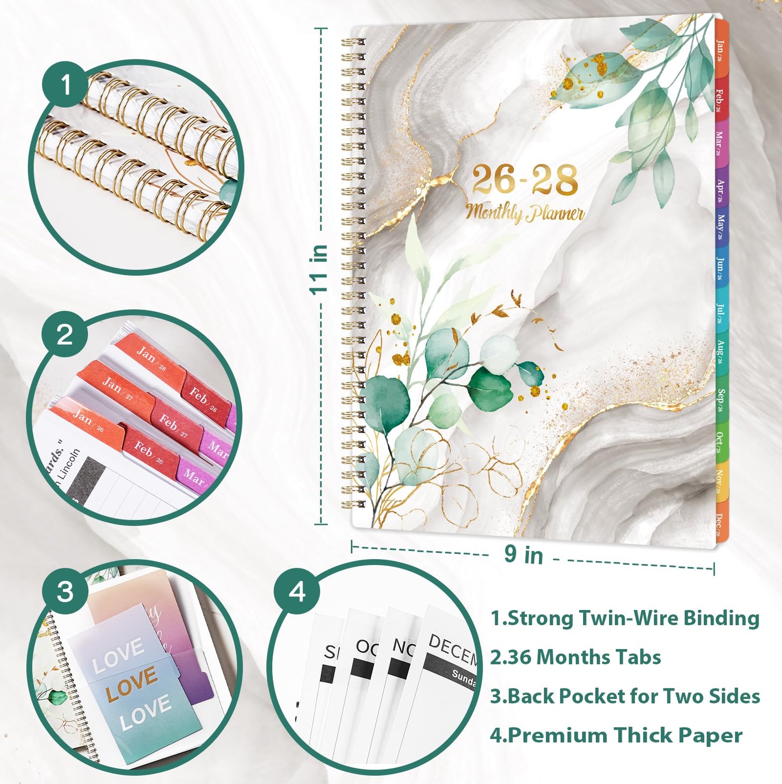 2026-2028 Monthly Planner – 3 Year Monthly Planner 2026-2028 from JAN. 2026 -…